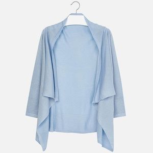 MAYORAL GIRLS BLUE SPARKLE WATERFALL CARDIGAN NWT
